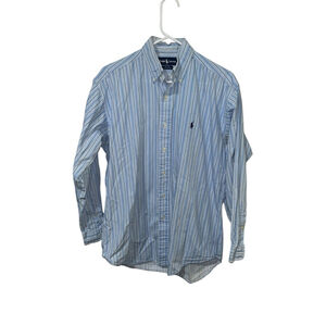 Ralph‎ Lauren Blake Men's Small Long Sleeve Button Shirt Blue Stripe Cotton